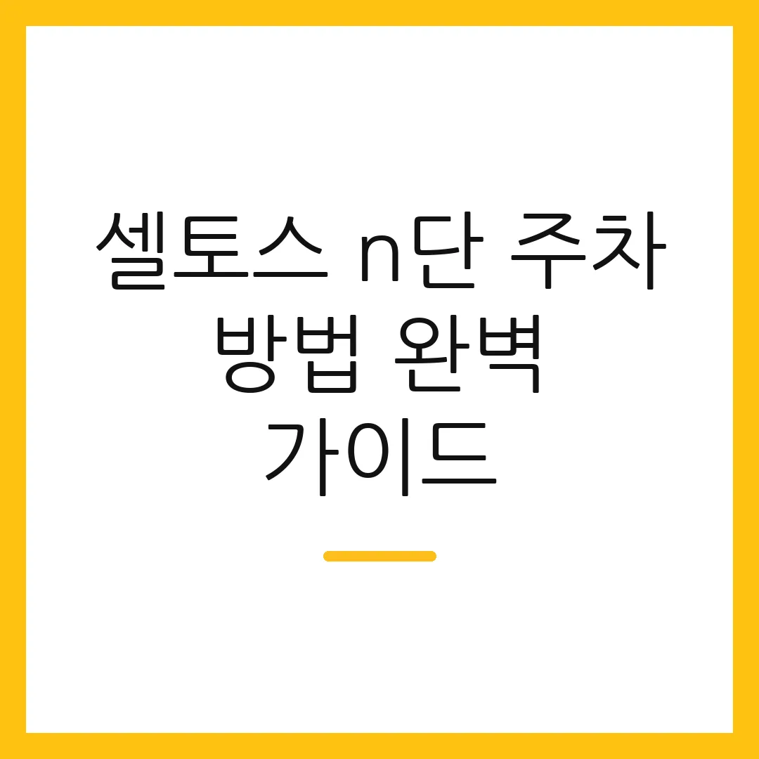 셀토스 n단 주차 방법 완벽 가이드