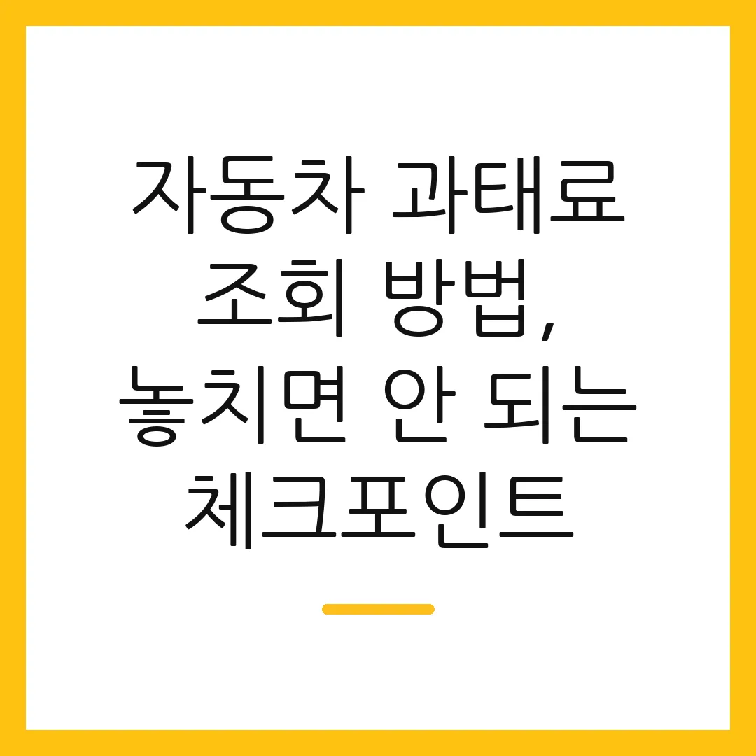 자동차 과태료 조회 방법, 놓치면 안 되는 체크포인트